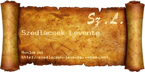 Szedlacsek Levente névjegykártya